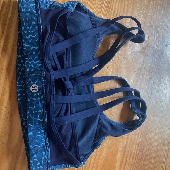 Lululemon Energy Sports Bra (Exhale) Samba Snake Kayak Blue/ Hero Blue Size 2 - Picture 3 of 10